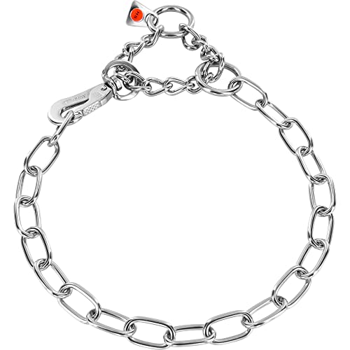 Sprenger Kettenhalsband für Hunde aus Edelstahl mit Haken und Zugbegrenzung I Hundehalsband m mit extra langen Kettenglieder 3mm, fellschonend, 36 cm von Herm Sprenger