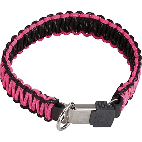 Sprenger Hundehalsband aus stabilem Paracord Nylon mit Edelstahl Clic Lock Verschluss I Wasserabweisende Halskette, reflektierend, langlebig 40 cm, pink von Herm Sprenger