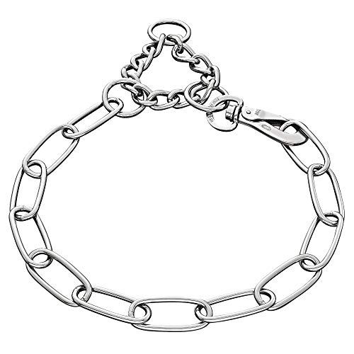 Sprenger Kettenhalsband für Hunde aus Edelstahl mit Haken und Zugbegrenzung I Hundehalsband m mit extra Langen Kettenglieder 4mm, fellschonend, 65 cm von Herm Sprenger