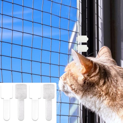 Sprießen Haken Für Katzennetz Für Balkon,Outdoor Adhesive Hooks 50 Piece,Geeignet Für Katzennetz Balkon,Katzennetz Für Balkon Ohne Bohren,Katzennetz Ohne Bohren,Katzenschutznetz (Ohne Katze Netz) von Sprießen