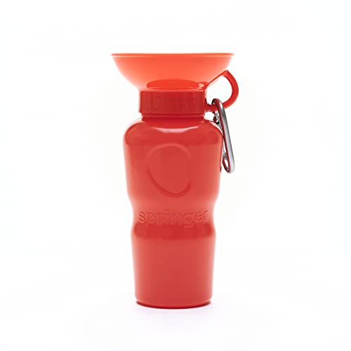 Springer Klassische Reise-Wasserflasche für Hunde - 625 ml tragbare Wasserflasche für Hunde mit patentiertem auslaufsicherem Design für Spaziergänge mit dem Hund, Wandern und Reisen, BPA-freie von Springer