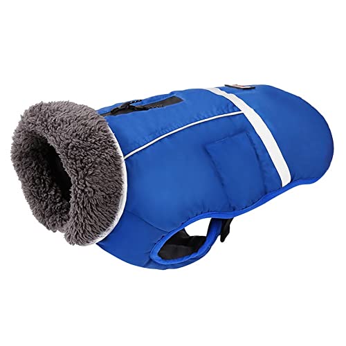 Springs Hundejacken for mittelgroße Hunde verdicken warme Fleece Futter Hund Wintermantel reflektierende Haustiere kalte Wetterjacke Pelzkragen Kleidung Kleidung Weste for kleine große Welpenwandern von Springs