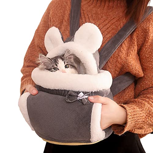 Springs Warm Hunde-Rucksack Plüsch Dicker Hund Katze Carrier Rucksack Hände freier Haustierträger for Katze Winter hängende Welpen Reisetasche for den Außenwanderung Wanderung Fahrrad Motorrad Rosa von Springs