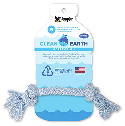 Spunky Pup Clean Earth Made Recycled Plastic Rope Toy for Dogs, Gently Cleans Your Dogs Teeth, Small von Spunky Pup