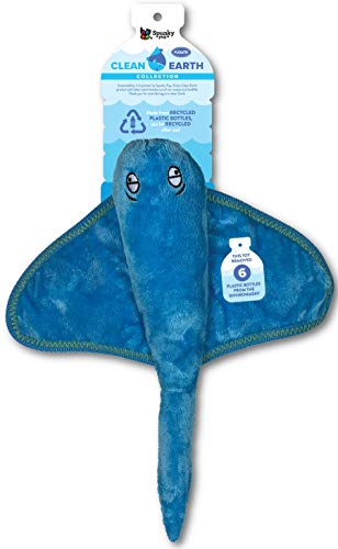 Spunky Pup Clean Earth Plüschrochen | aus 100% recycelten Wasserflaschen | groß, blau von Spunky Pup