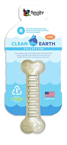 Spunky Pup Clean Earth Recycelter Knochen, aus 100% recycelten Wasserflaschen, grau von Spunky Pup