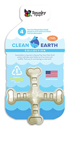 Spunky Pup Clean Earth recycelte gekreuzte Knochen | aus 100% recycelten Wasserflaschen, grau von Spunky Pup