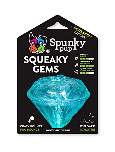 Spunky Pup Diamond Squeaker | Quietschendes Hundespielzeug zum Werfen und Hüpfen | Blingy Hundespielzeug | Hüpfendes Quietschspielzeug für kleine, mittelgroße und große Hunde und Welpen | von Spunky Pup