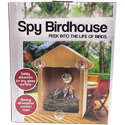 Spy House Durchsichtiges zweifach verspiegeltes Vogelhaus – Saugnapf, Fenstermontage, Vogel-Nistkasten von Spy House