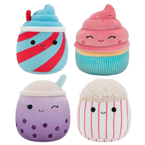 Squishmallows Original Hundespielzeug, 8,9 cm, Snacks und Süßigkeiten, klein, ultraweich, offizielles Plüschspielzeug, 4 Stück von Squishmallows