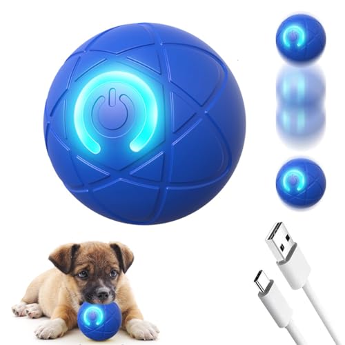 Shaky Ball Spielzeug für Hunde, interaktiver Ball für Hunde, vibrierender Hundeball, aktiviert, automatisch, rollender Ball, Spielzeug für kleine/mittelgroße Hunde, wiederaufladbar über USB (blau) von Srcasy