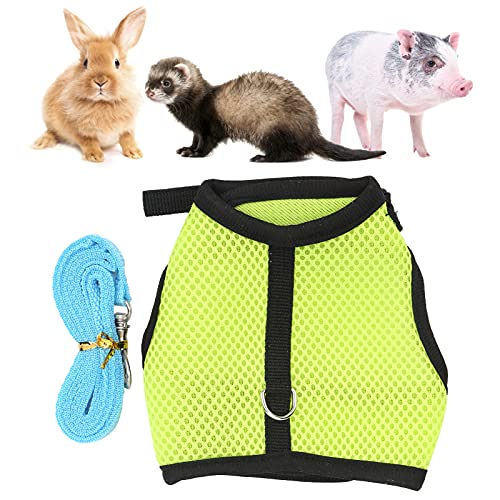 Welpengeschirr, atmungsaktives Mesh-Gewebe kleines Hundegeschirr für kleine Haustiere für Meerschweinchen für Kaninchen(L, Green) von Sren