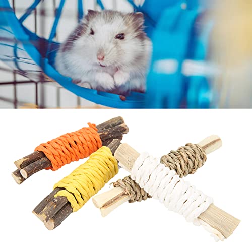 Hamster-Kaustangen, Süße Bambus-Molar-Spielzeug-Kaustangen, Holzkaustangen mit Seil für KLEINE Tiere von Srliya