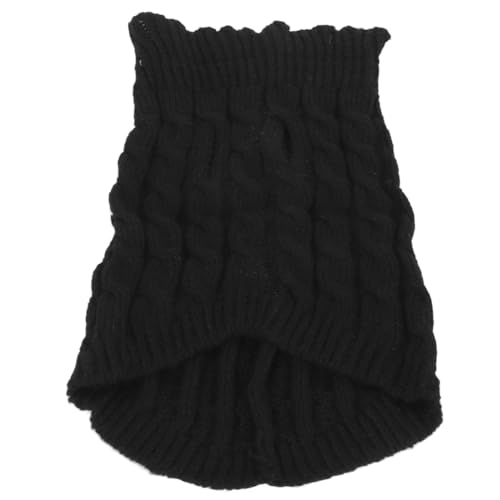 Hundepullover, Gedrehter Strick, Warm, Weich, Elastischer Saum, Welpen-Winterpullover für den Täglichen Spaziergang, Schwarz (L) von Srliya