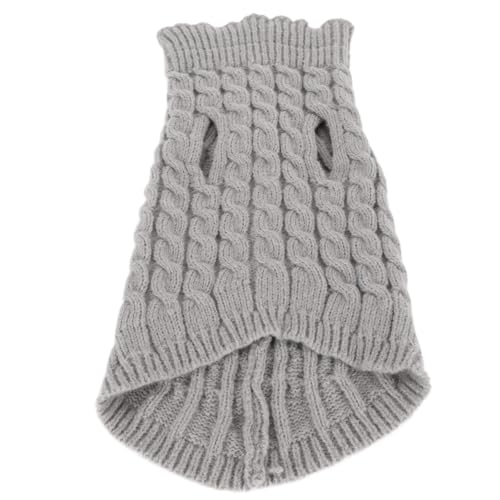 Hundepullover, Zopfmuster, Hoher Halsausschnitt, Reine Farbe, Hundestrickpullover, Warme Kleidung, Weiche Strickwaren für Kleine, Mittelgroße Hunde und Katzen (L) von Srliya