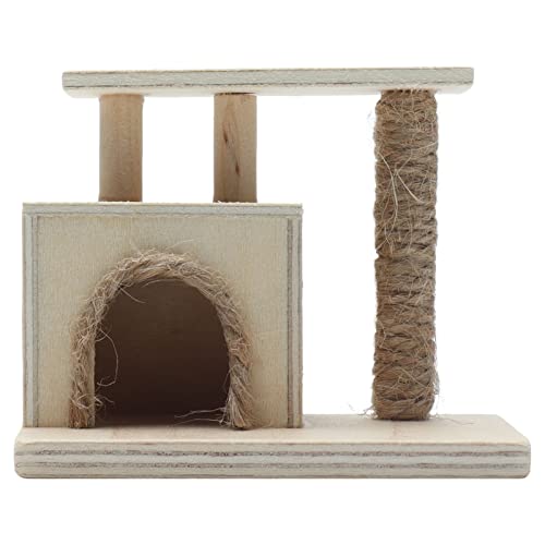 Mini-Katzenhaus-Spielzeugmöbel, Perfektes Puppenhauszubehör für Jungen und Mädchen, 1:12 Miniatur-Katzenrahmen-Turm-Kollektion, Bunt und Niedlich, Birkenmaterial von Srliya