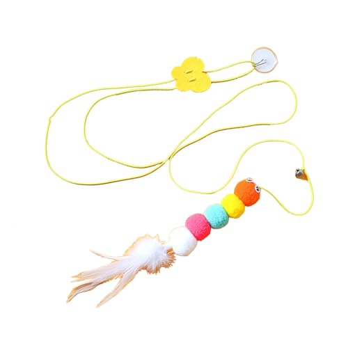 Srliya Hängende Tür Katzenfeder Spielzeug Selbstspiel Retractable Hanging Interactive Cat Feather Toy Katze Katze Necken Spielzeug für Katzenkätzchen Innenräume von Srliya