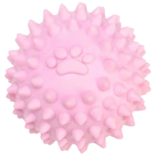 Ssguopte Spiky Hundeball, 2,4 Zoll quietschende interaktive Gummi -Kauspielzeug, unzerstörbares Hund Spielzeug für Zahnen & Training von Ssguopte