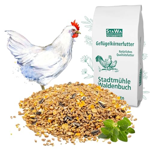 StaWa Hühnerfutter Geflügelkörnerfutter Körnerfutter, ohne Gentechnik, mit Oregano Öl, 10 kg von STAWA