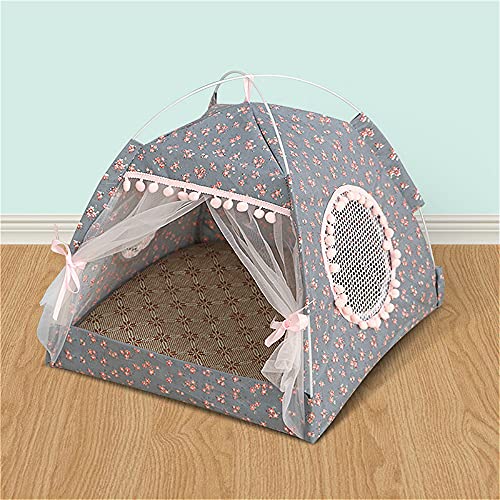 Panjzylds summer pet bed 360-degree full enveloping cat kennel kennel ventilated window double-sided mat, moisture-proof and mould-proof cat and dog tent 48* 48cm von Stafeny