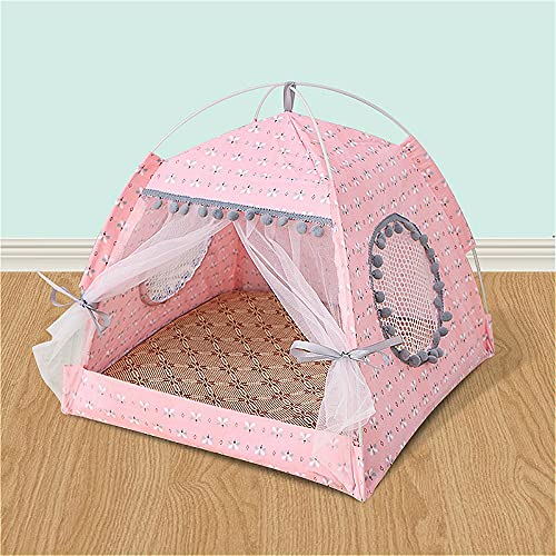 Panjzylds summer pet bed 360-degree full enveloping cat kennel kennel ventilated window double-sided mat, moisture-proof and mould-proof cat and dog tent 48* 48cm von Stafeny