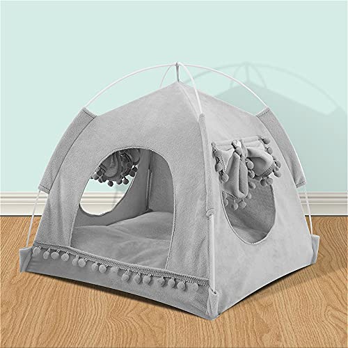 Panjzylds summer pet bed 360-degree full enveloping cat kennel kennel ventilated window double-sided mat, moisture-proof and mould-proof cat and dog tent 48* 48cm von Stafeny