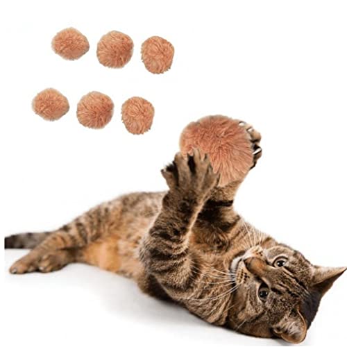 Stakee 6pcs Weiche Katzenbälle 5 cm Katzen Pompoms Buntes Katzenspielzeug DIY Kätzchen Kauenspielzeug, Interaktives Spielzeug Für Katzenkätzchen von Stakee