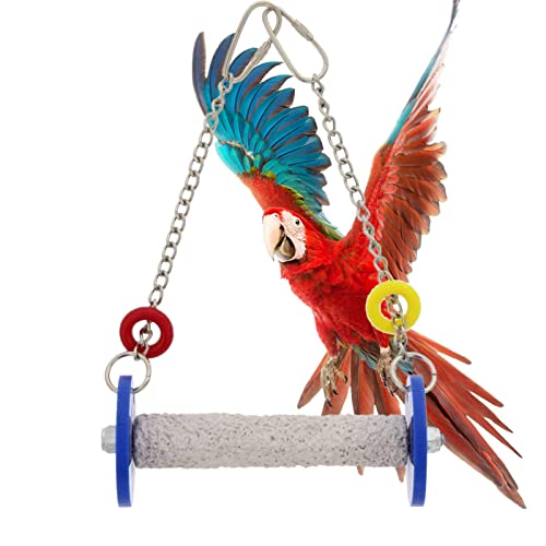 Vogelschaukel Bunte, Papageien Sitzstange, Bequemes Papageienspielzeug, Bruchsicheres Colourbow Papageienständer Trainingsständer Geschenk, Vogelkauversorgung von Stalf