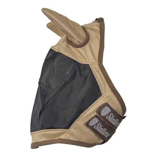 Stallone Fliegenmaske Summer Guard - hellbraun, L (135-145 cm) | Feinmaschiges Polyester-Mesh | leicht | große Augenfreiheit | UV-Schutz | Kompatibel mit Stallone Fliegen/Ekzemerdecke und Halsteil von Stallone