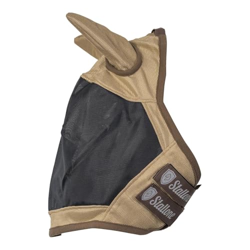 Stallone Fliegenmaske Summer Guard - Hellbraun, L (135-145 cm) | Feinmaschiges Polyester-Mesh | leicht | große Augenfreiheit | UV-Schutz | Kompatibel mit Stallone Fliegen/Ekzemerdecke und Halsteil von Stallone