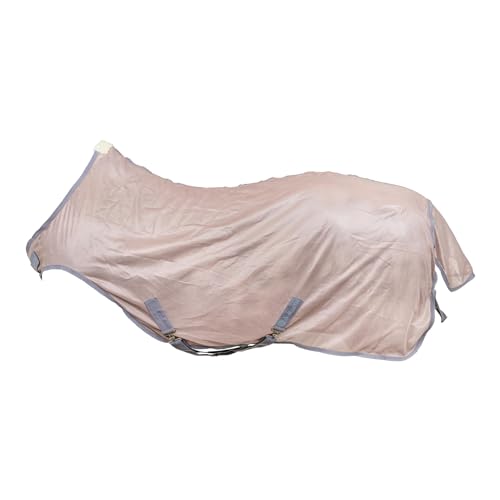 Stallone Walker-Fliegendecke - taupe, 135 cm | Feinmaschiges Polyester-Mesh | Leichte Atmungsaktive Pferdedecke | Grosse Schulterfreiheit | Gepolsterter Widerrist | Ergonomisch | Klett-Brustverschluss von Stallone