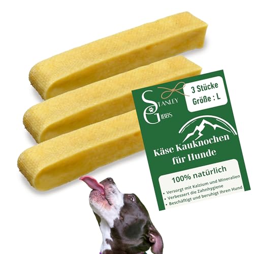 Premium Kaukäse für Hunde : Yak-Käse für Hunde, Käsesticks - Längeres Kauvergnügen, Käseknochen - Gesund und natürlich, Robust und langlebig, Lecker (Größe L, 3-Pack) von Stanley Gibbs