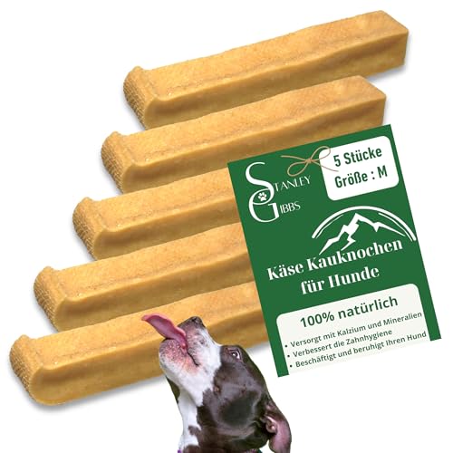 Premium Kaukäse für Hunde : Yak-Käse für Hunde, Käsesticks - Längeres Kauvergnügen, Käseknochen - Gesund und natürlich, Robust und langlebig, Lecker (Größe M, 5-Pack) von Stanley Gibbs