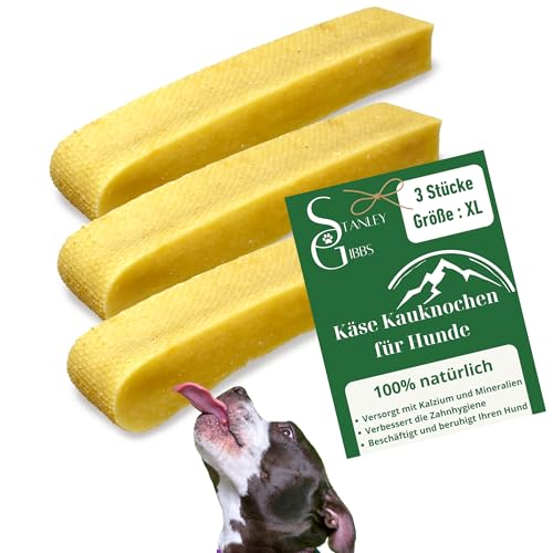 Premium Kaukäse für Hunde : Yak-Käse für Hunde, Käsesticks - Längeres Kauvergnügen, Käseknochen - Gesund und natürlich, Robust und langlebig, Lecker (Größe XL, 3-Pack) von Stanley Gibbs