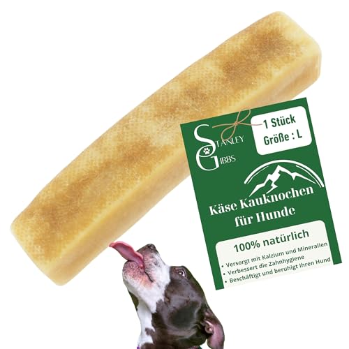 Premium Kaukäse für Hunde : Yak Käse Hund, Käsestangen - Langer Kauspaß, Käseknochen - Gesund und Natürlich, Robust und Strapazierfähig, Lecker (Größe L, 1er-Pack) von Stanley Gibbs