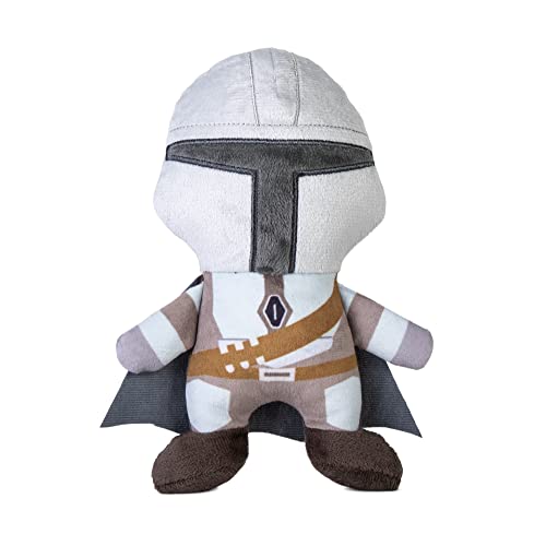 STAR WARS for Pets Hundespielzeug Mandalorian Plüschfigur Hundespielzeug, 15,2 cm | kleines Mandalorianisches Spielzeug | weiches quietschendes Plüsch-Hundespielzeug für alle Hunde | offiziell lizenziertes Hunde-Kauspielzeug, grau, FF15142 von Star Wars