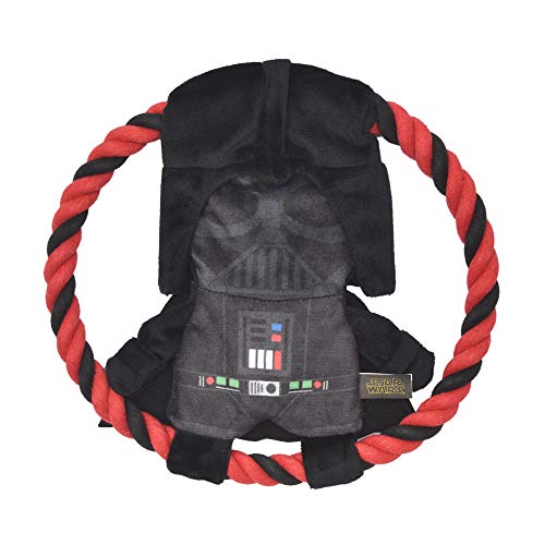 Star Wars for Pets Plüsch Darth Vader Seil Frisbee Hundespielzeug | Apportierspielzeug für Hunde, Hunde Zerrspielzeug | Niedliches und weiches Hundespielzeug von Offiziellen Star Wars für Haustiere, von Marvel