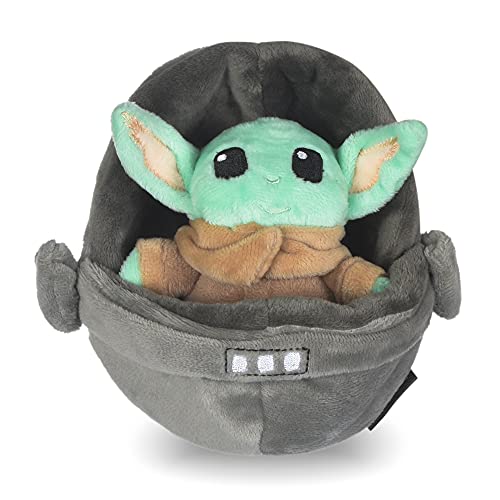 Star Wars for Pets Baby Yoda FF15146 Hundespielzeug, das Kind in der Wiege, kleines Plüschspielzeug, quietschendes Plüschspielzeug für alle Hunde, Mehrfarbig, 10,2 cm, FF15146 von Star Wars