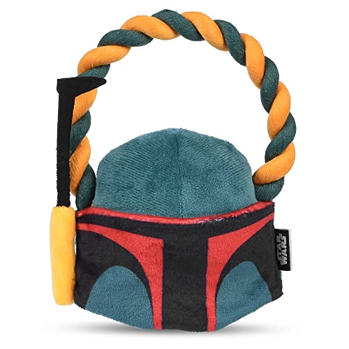 STAR WARS for Pets Boba Fett Seilring mit Pl schkopf Hundespielzeug | Boba Fett Kauspielzeug f r Hunde Hundespielzeug, Hundespielzeug, Tauziehen Hundespielzeug | Geschenke Fans, 8 Zoll (FF19200) von Star Wars