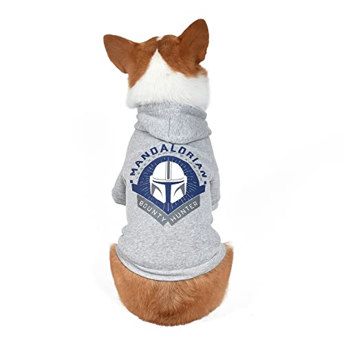 STAR WARS for Pets The Mandalorian Hoodie für Hunde mit Loch zur Befestigung der Leine, Größe L, Star-Wars-Bekleidung für Hunde, gemütliches Kapuzen-Sweatshirt für Hunde, Geschenke für Star-Wars-Fans von Star Wars