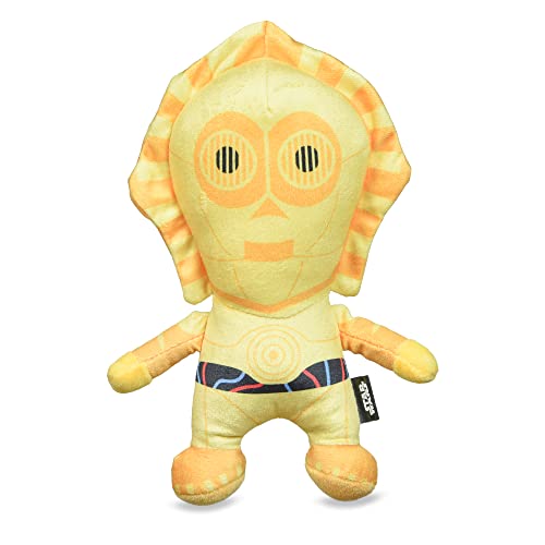 Star Wars C-3PO Pl sch-Quietschspielzeug, 22,9 cm, C-3PO Pl sch-Quietschspielzeug, Star Wars Spielzeug f r Hunde, Mandalorian C-3PO Stofftier, 15,2 cm, quietschendes Hundespielzeug (FF19164) von Star Wars