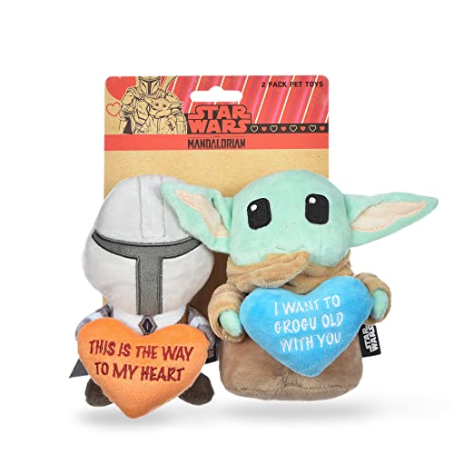 Star Wars Dog Toys Mandalorian Plüsch-Quietscher, 15,2 cm, Mandalorian & Grogu Plüsch-Quietscher, Spielzeug-Kollektion, Star Wars Spielzeug für Hunde, Baby-Yoda und Mandalorianer, Stofftier, 15,2 cm, von Star Wars