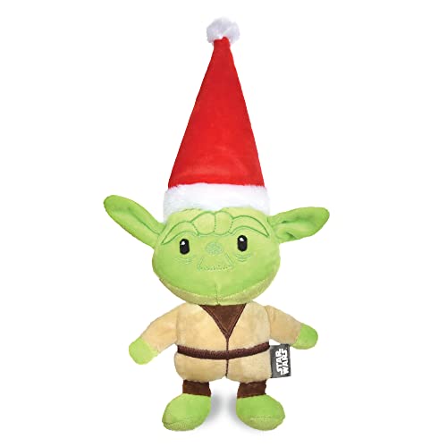 STAR WARS Hundespielzeug Yoda Hundespielzeug für den Urlaub | Santa Yoda Quietschendes Hundespielzeug Kauspielzeug | Urlaub Hundespielzeug Plüschtiere für Hunde | 15,2 cm kleines Hundespielzeug von Star Wars