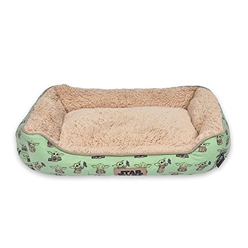 Star Wars for Pets The Mandalorian The Child Cuddler Hundebett | strapazierfähiges, waschbares Hundebett aus Plüsch, waschbares Hundebett | erhöhtes Hundebett, Grün, Einheitsgröße, FF16630 von Marvel