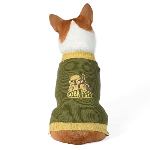 STAR WARS Boba Fett Hundepullover, Größe XS (XS), Boba-Fett-Pullover für Hunde, Haustierbekleidung, Pullover für Hunde, Geschenke für Star Wars Fans, Boba-Fett-Geschenk, Grün von Star Wars