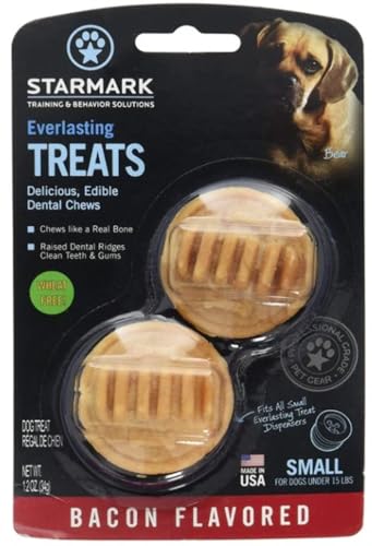 (4 Pack) StarMark Everlasting Dog Treat Toy Bacon Edible Dental Chew Small von StarMark