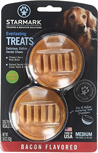 (6 Pack) StarMark Everlasting Dog Treat Toy Bacon Edible Dental Chew Medium von StarMark