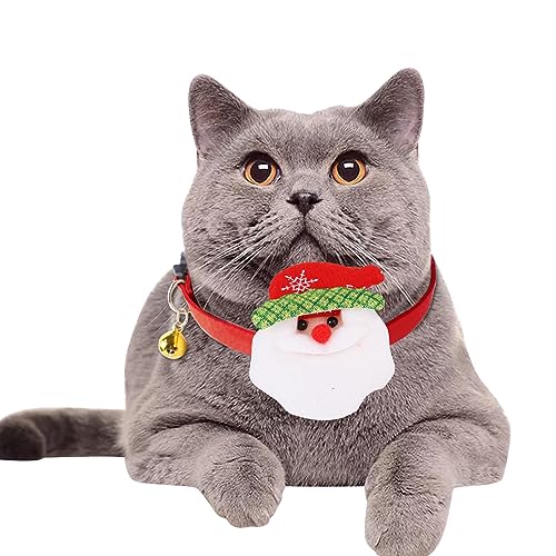 StarTreene Hundehalsband, Fliege, verstellbar, leicht, Weihnachten, Katze, mit Glöckchen, 2 Stück (Medium, 04) von StarTreene