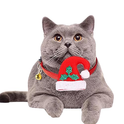 StarTreene Hundehalsband, Fliege, verstellbar, leicht, Weihnachten, Katze, mit Glöckchen, 2 Stück (Medium, 05) von StarTreene