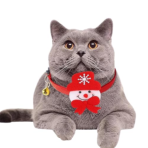 StarTreene Hundehalsband, Fliege, verstellbar, leicht, Weihnachten, Katze, mit Glöckchen, 2 Stück (Medium, 06) von StarTreene